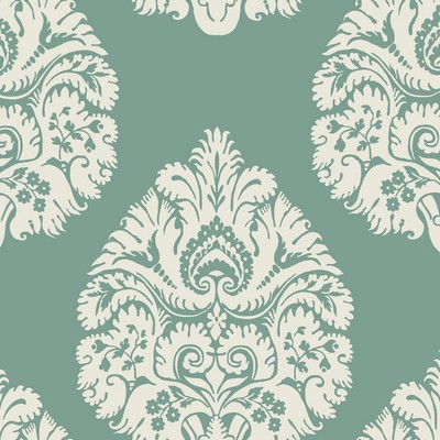 York Wallcovering Teardrop Damask Wallpaper Teal