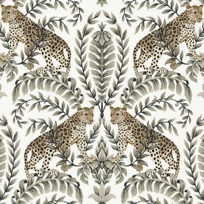 York Wallcovering Jungle Leopard Wallpaper White/Black