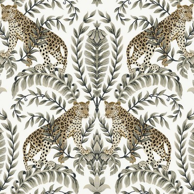 York Wallcovering Jungle Leopard Wallpaper White/Black