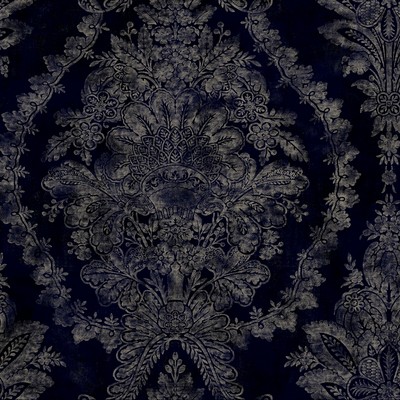 York Wallcovering Charleston Damask Wallpaper Navy