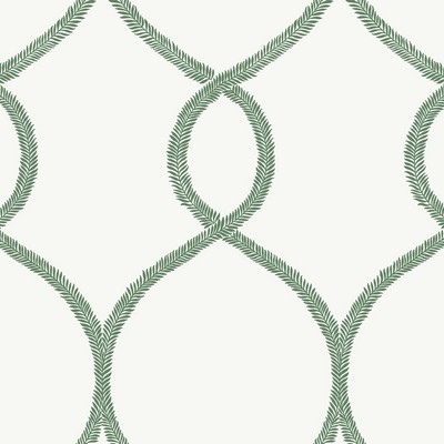 York Wallcovering Laurel Leaf Ogee Wallpaper Green
