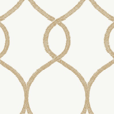 York Wallcovering Laurel Leaf Ogee Wallpaper Gold 