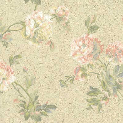 York Wallcovering Whitworth Peony Wallpaper Beiges/Greens