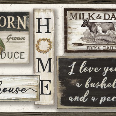 York Wallcovering Farm To Table Border  Blacks