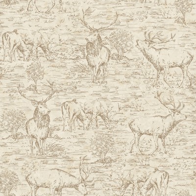 York Wallcovering Stag Toile Wallpaper  Browns