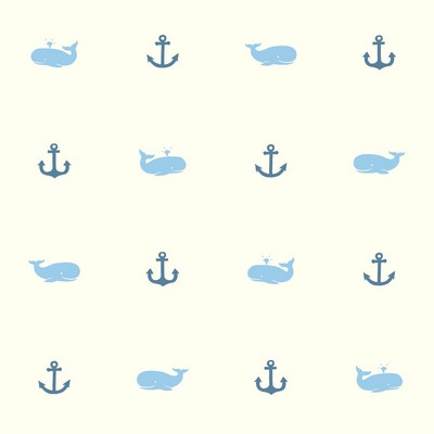 York Wallcovering Whale Of A Tale Wallpaper Blues,White/Off Whites