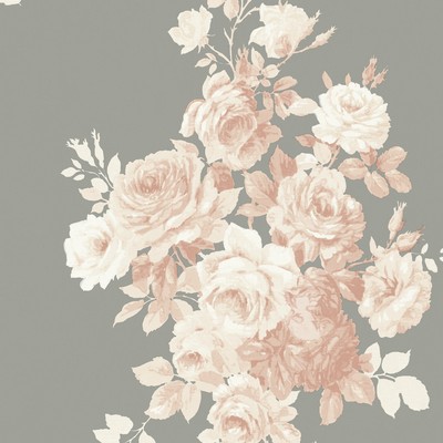 York Wallcovering Tea Rose  Blush/Grey
