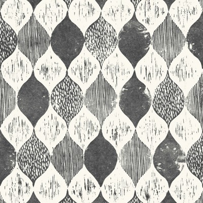 York Wallcovering Woodblock Print  Black/White