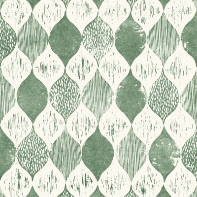 York Wallcovering Woodblock Print  Forest Green
