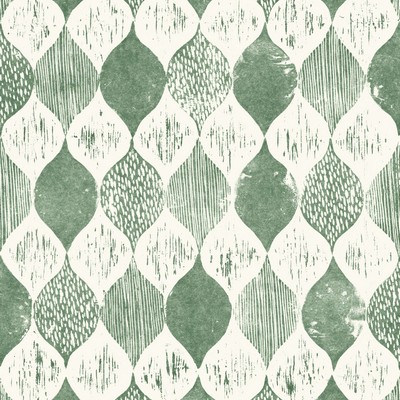 York Wallcovering Woodblock Print  Forest Green