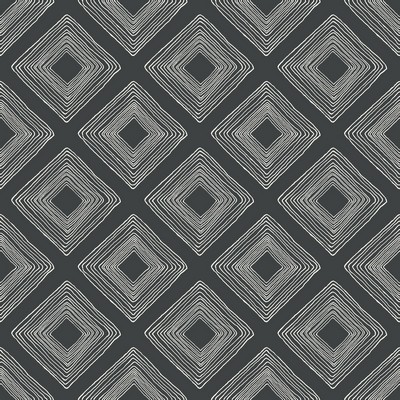 York Wallcovering Diamond Sketch  White on Black