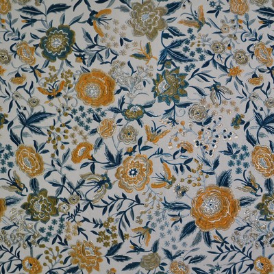 York Wallcovering Oriental Garden Wallpaper  Blues
