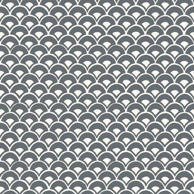 York Wallcovering Stacked Scallops Wallpaper Grey