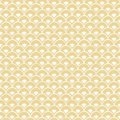York Wallcovering Stacked Scallops Wallpaper Yellow