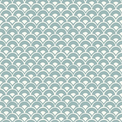York Wallcovering Stacked Scallops Wallpaper Blue