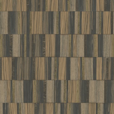 York Wallcovering Gilded Wood Tile Wallpaper Black/Gold