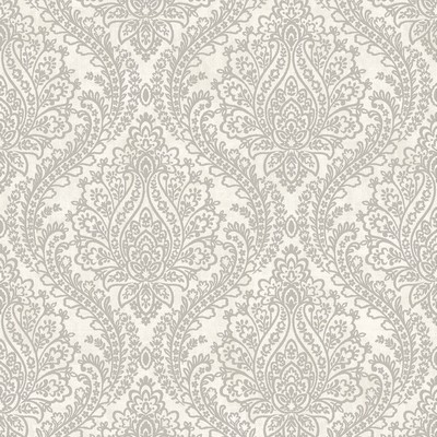 York Wallcovering Mixed Metals Tattersall Damask Wallpaper white/silver