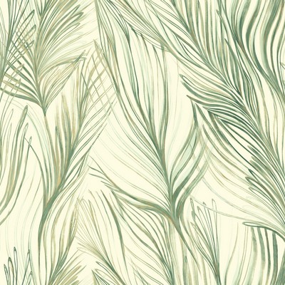 York Wallcovering Peaceful Plume Wallpaper Green