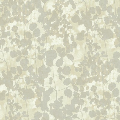 York Wallcovering Pressed Leaves Wallpaper Silver