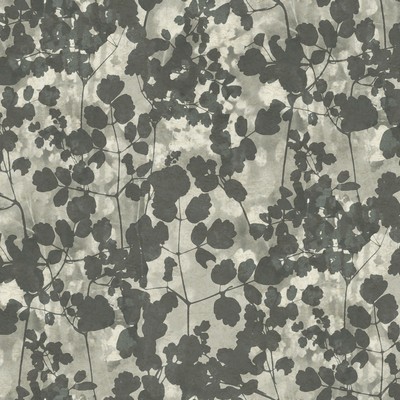 York Wallcovering Pressed Leaves Wallpaper Dark Grey