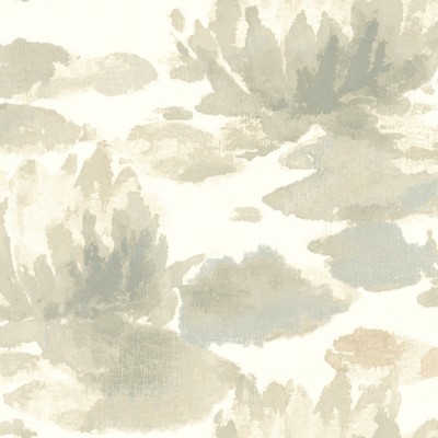 York Wallcovering Water Lily Wallpaper Grey