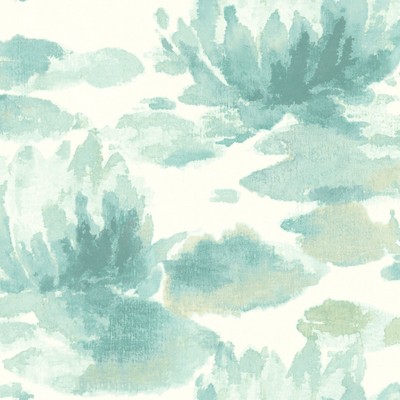 York Wallcovering Water Lily Wallpaper Blue