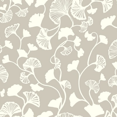 York Wallcovering Gingko Trail Wallpaper Silver