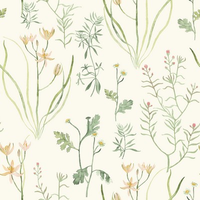 York Wallcovering Alpine Botanical Wallpaper White/Off Whites