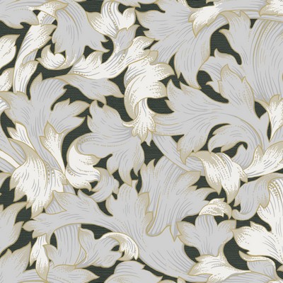 York Wallcovering Acanthus Toss Wallpaper Black/Gray