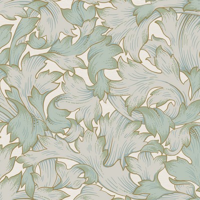 York Wallcovering Acanthus Toss Wallpaper Beige/Seafoam