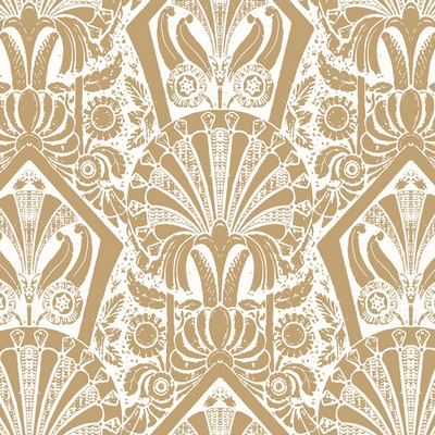 York Wallcovering Zelda Wallpaper White/Gold