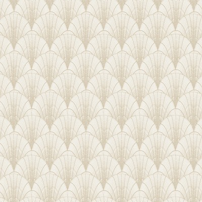 York Wallcovering Scalloped Pearls Wallpaper White/Gold