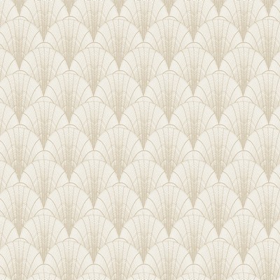 York Wallcovering Scalloped Pearls Wallpaper White/Gold