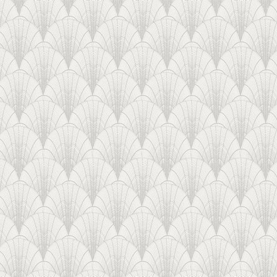 York Wallcovering Scalloped Pearls Wallpaper White/Silver
