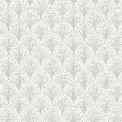 York Wallcovering Scalloped Pearls Wallpaper White/Silver