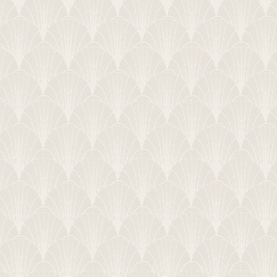 York Wallcovering Scalloped Pearls Wallpaper Cream/White