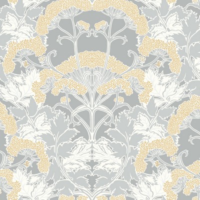 York Wallcovering Yarrow Nouveau Wallpaper Gray/Yellow