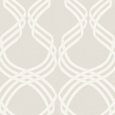 York Wallcovering Dante Ribbon Wallpaper Beige/White