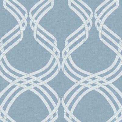 York Wallcovering Dante Ribbon Wallpaper Blue/White