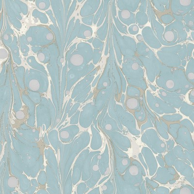 York Wallcovering Marbled Endpaper Wallpaper Light Blue