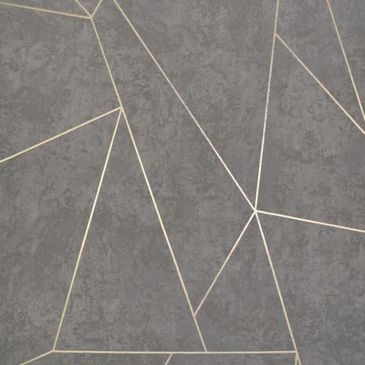 York Wallcovering Nazca Wallpaper Dark Grey/Gold