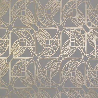 York Wallcovering Cartouche Wallpaper Grey/Gold