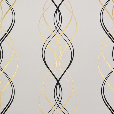 York Wallcovering Aurora Wallpaper Black/White/Gold
