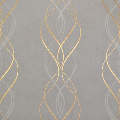 York Wallcovering Aurora Wallpaper Grey/Gold