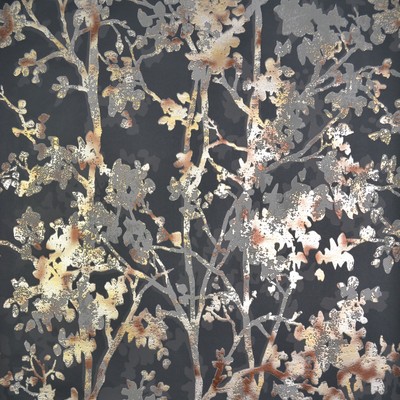 York Wallcovering Shimmering Foliage Wallpaper Black/Multi