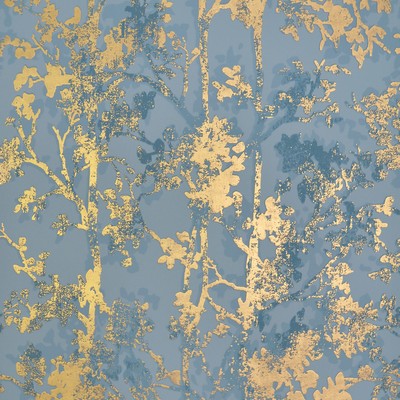 York Wallcovering Shimmering Foliage Wallpaper Blue/Gold