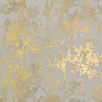 York Wallcovering Shimmering Foliage Wallpaper Almond/Gold