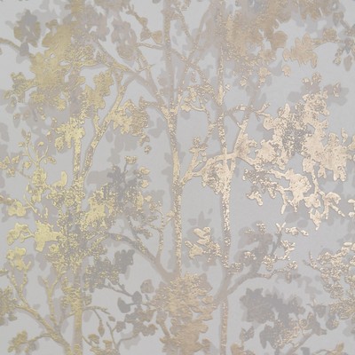 York Wallcovering Shimmering Foliage Wallpaper White/Gold