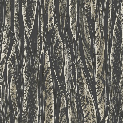 York Wallcovering Native Leaves Wallpaper Black