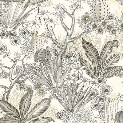 York Wallcovering Flowering Desert Wallpaper Gold